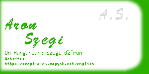 aron szegi business card